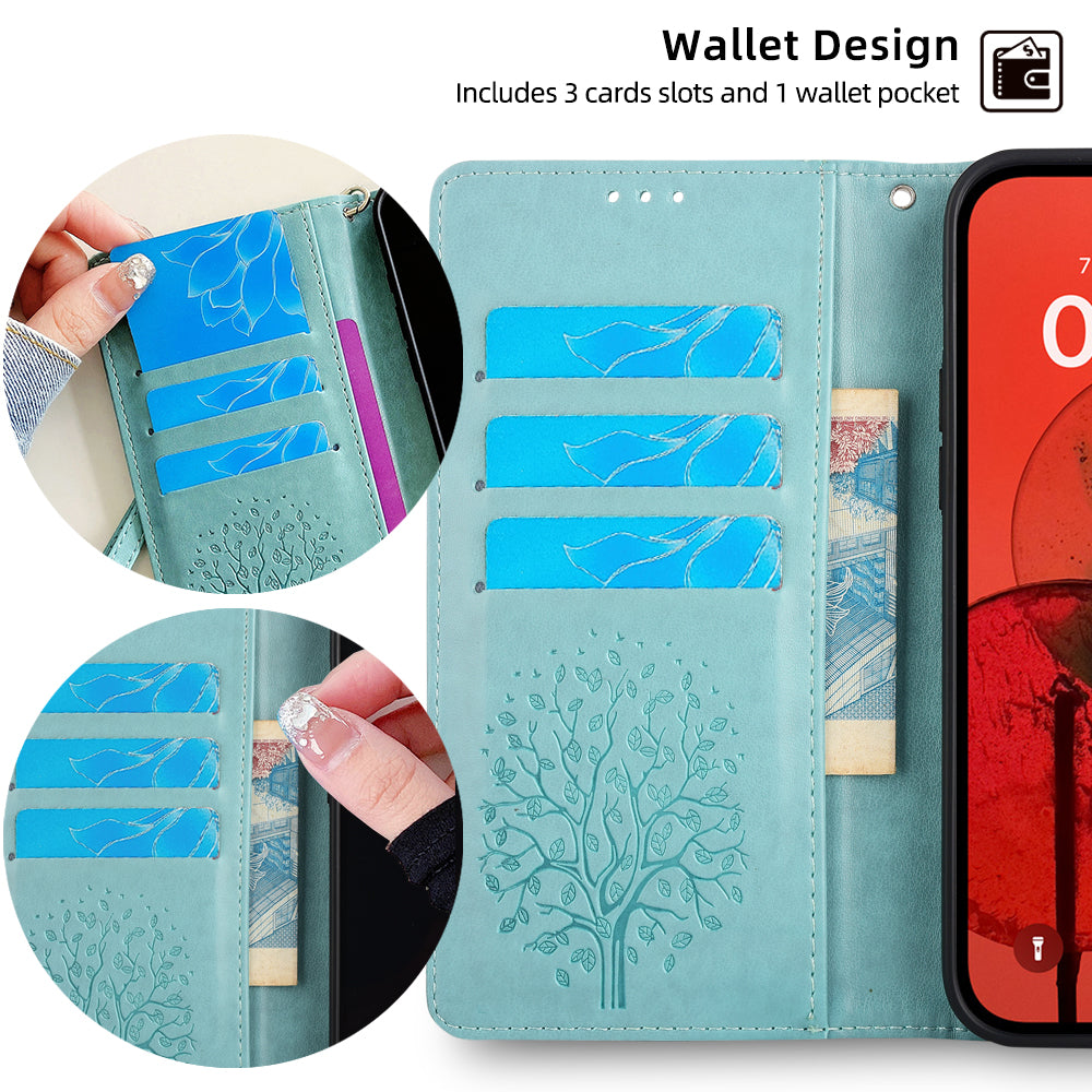 For OnePlus 12 5G Leather Case Imprinted Deer Tree Pattern Card Slots Wallet Phone Guard Cover - Green For OnePlus 12 5G Leather Case Imprinted Deer Tree Pattern Card Slots Wallet Phone Guard Cover - Green